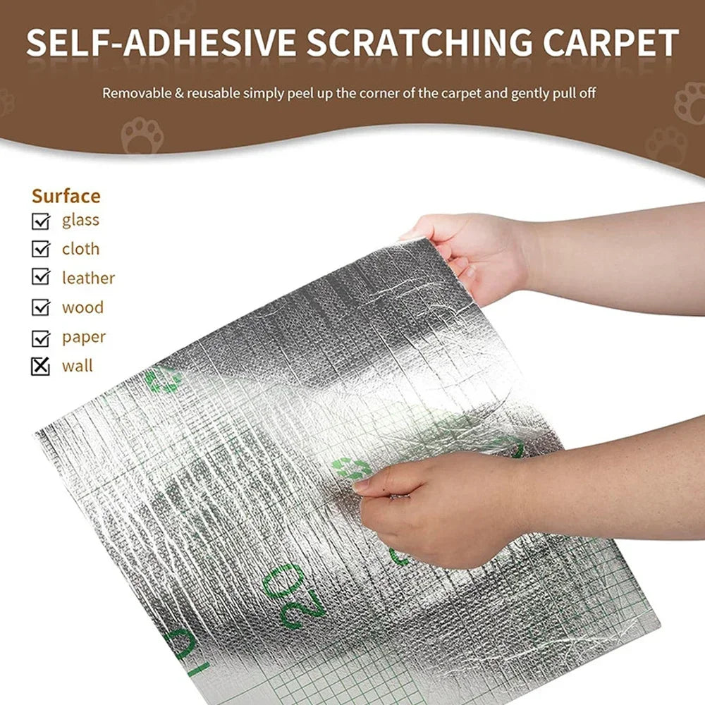 Cat Scratching Board Mat Level Cat Floor Scratching Board Carpet with Adhesive Velcro Tape Protects Sofa and Carpet