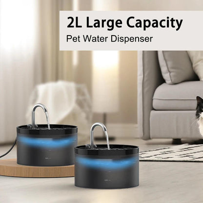 Cat Water Fountain Auto Cat Dog Drinking Fountain with Filter Stainless Steel Faucet Pet Cats Fountain Quiet Cat Water Dispens