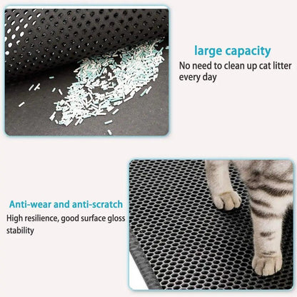 Pet Cat Litter Mat Waterproof Double Layer EVA Foldable Cat Litter Trapping Pet Carpet Bed Pads for Cats Pet Clean Supplies