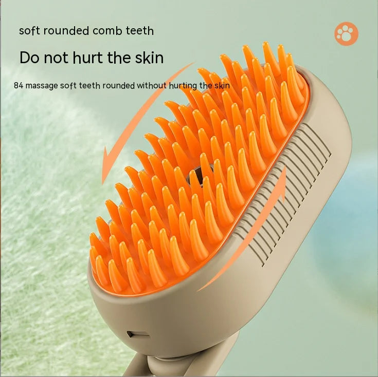 New Pet Spray Comb for Cats and Dogs Pet Electric Spray Hair Removal Comb One Key Spray Anti-Flying Massage Brush, Clean Massage