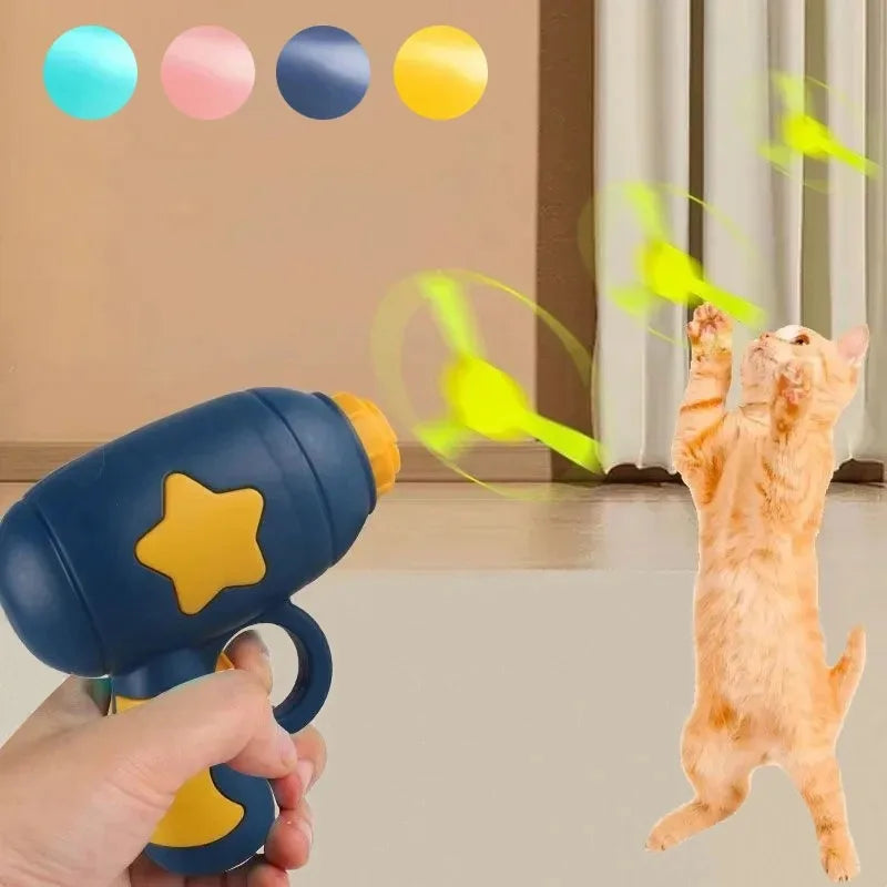 Funny Cat Toy Interactive Launch Pet Training Toy for Kitten Mini Flying Disc Shooting Gun Chasing Games Cat Toys Pet Supplies