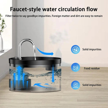 Cat Water Fountain Auto Cat Dog Drinking Fountain with Filter Stainless Steel Faucet Pet Cats Fountain Quiet Cat Water Dispens